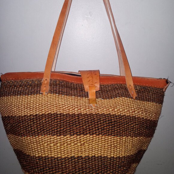 Xlarge sisal Kiondo Kikuyu Kenya Tote Bag - Picture 4 of 6